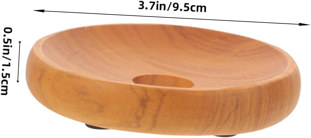 Natural Wood Soap Dish for Bathroom