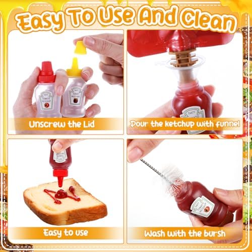 16pcs Mini Ketchup Bottles 25ML Compact Durable for Storage