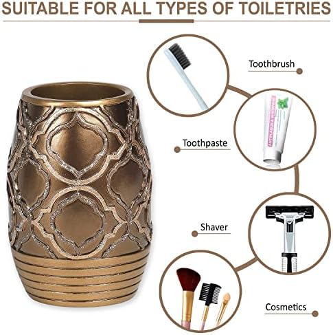 Popular Bath Tumbler Spindle Collection Gold Resin Design