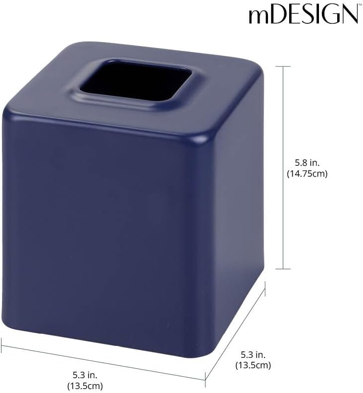 mDesign Metal Square Tissue Box Cover Modern Facial Paper Holder
