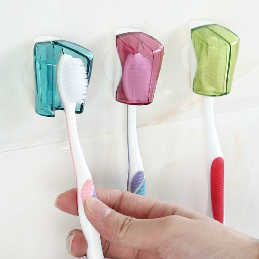 3Pcs Multicolor Toothbrush Holder Set with Suction Cups