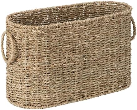 StorageWorks Toilet Paper Storage Holder Wicker Basket Bathroom Accessory Natural Seagrass Design