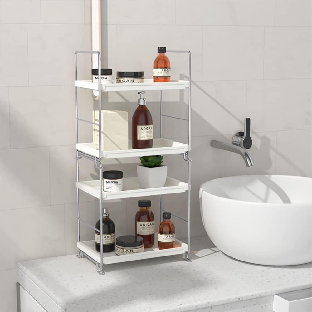 Secure 2-Tier Organizer for Bath Counters