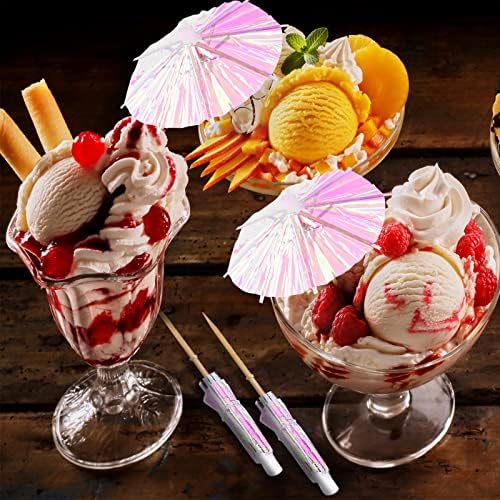 Didaey Fluorescent 50-Piece Parasol Umbrella Cocktail Picks for Summer Outdoor Entertaining