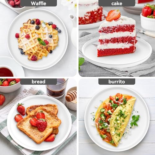 Sanyannis 8-Inch Matte Ceramic Dinner Plate Set for Kitchen Use