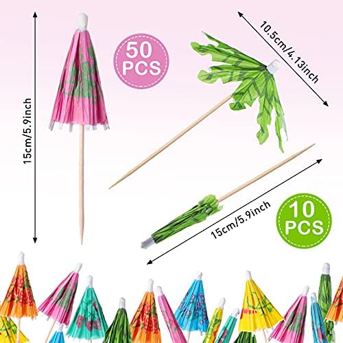 Patelai 160 Pcs Cocktail Accessories Delicate Tropical Bamboo Picks Perfect for Summer Parties