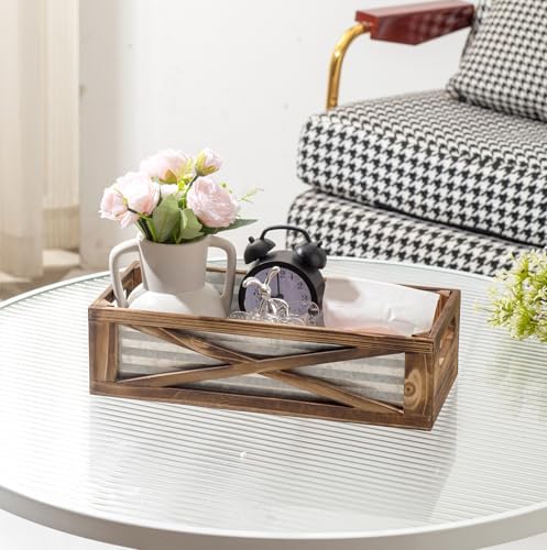 Wooden Toilet Paper Basket with Barn Door Design