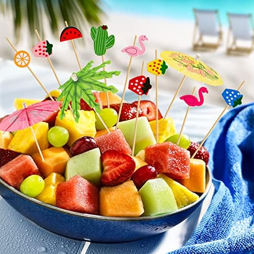 Bzybyy 160-Piece Umbrella Cocktail Picks for Luau Tropical Hawaiian Party Decorations and Thematic Events