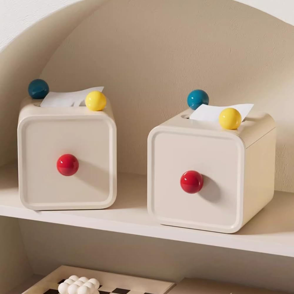 Cute Colored Square Toilet Paper Storage Box Roll Paper Storage Container