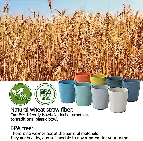 Eco-Friendly Wheat Straw Cups Reusable 8 Oz Plastic Set for Kitchen Durable BPA-Free