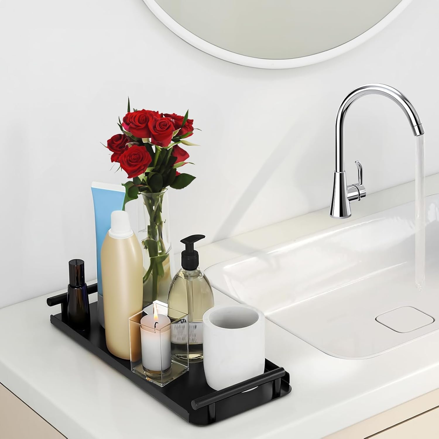 Sturdy Metal Toilet Paper Tank Organizer with Handles Durable Storage Solution for Home Kitchen