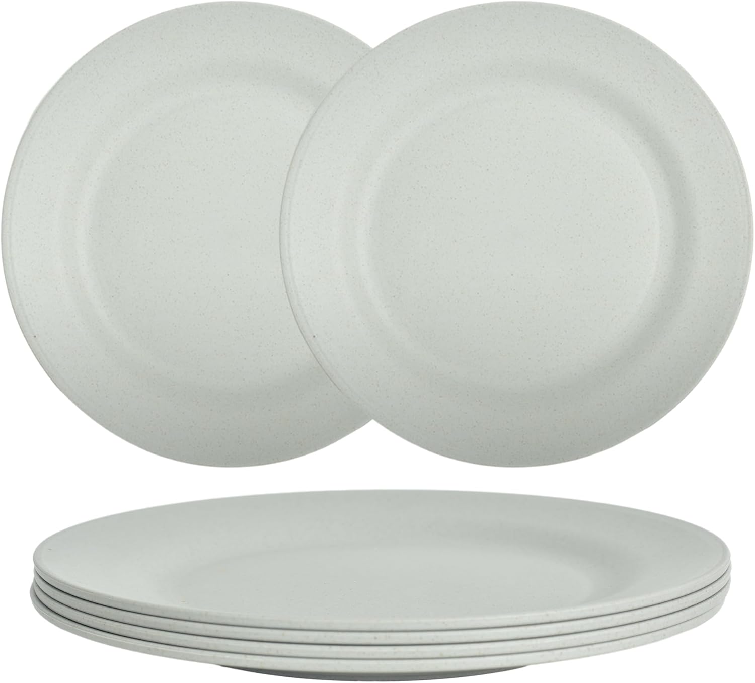 stackable 6-Piece Dinner Plate Set with Wheat Straw Design