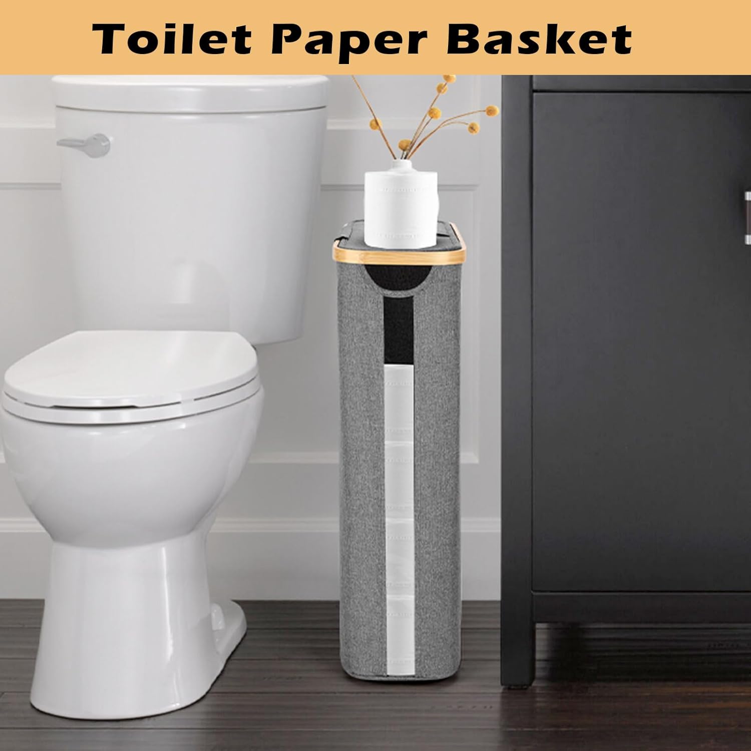 Effortlessly organize your bathroom with Odonatas sleek storage basket Holds up to 20 regular or 15 mega rolls