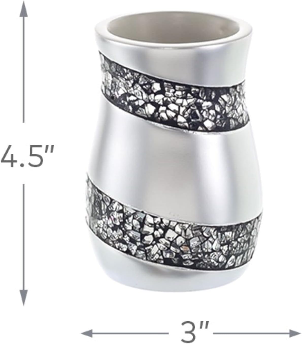 Creative Scents Silver Mosaic Electric Toothbrush and Toothpaste Holder