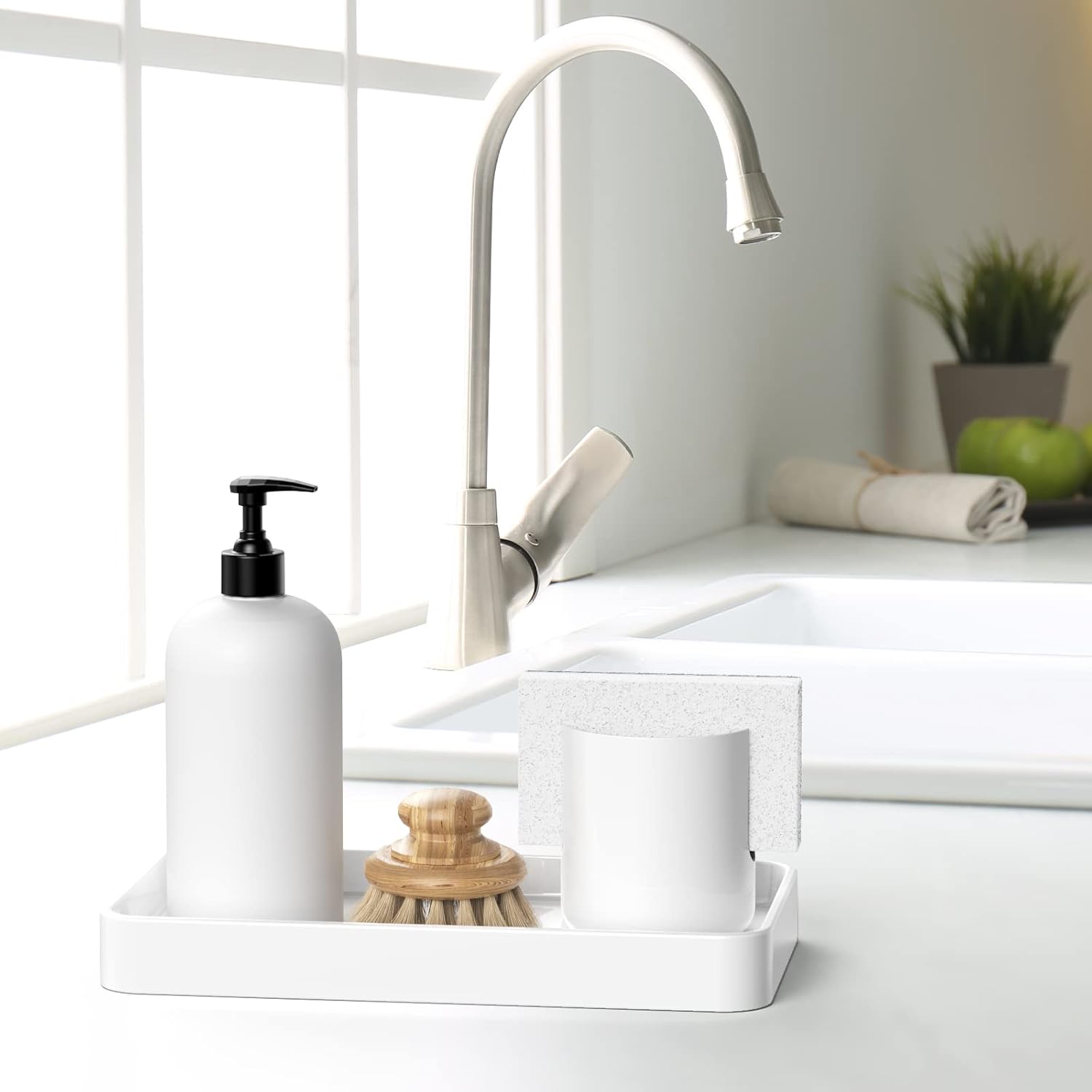 Gurygo 10 Ceramic Bathroom Vanity Tray for Kitchen Bathroom Use - White