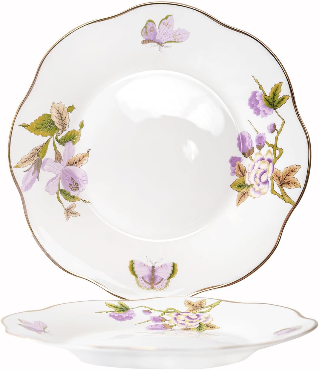 YALONG Ceramic 8-Inch Appetizer Plates china Stackable Set of 2