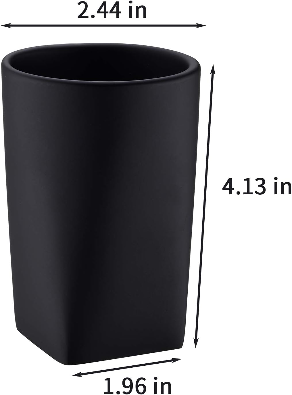 Stylish Bath Tumbler Resin Cup with Modern Design Matte Black