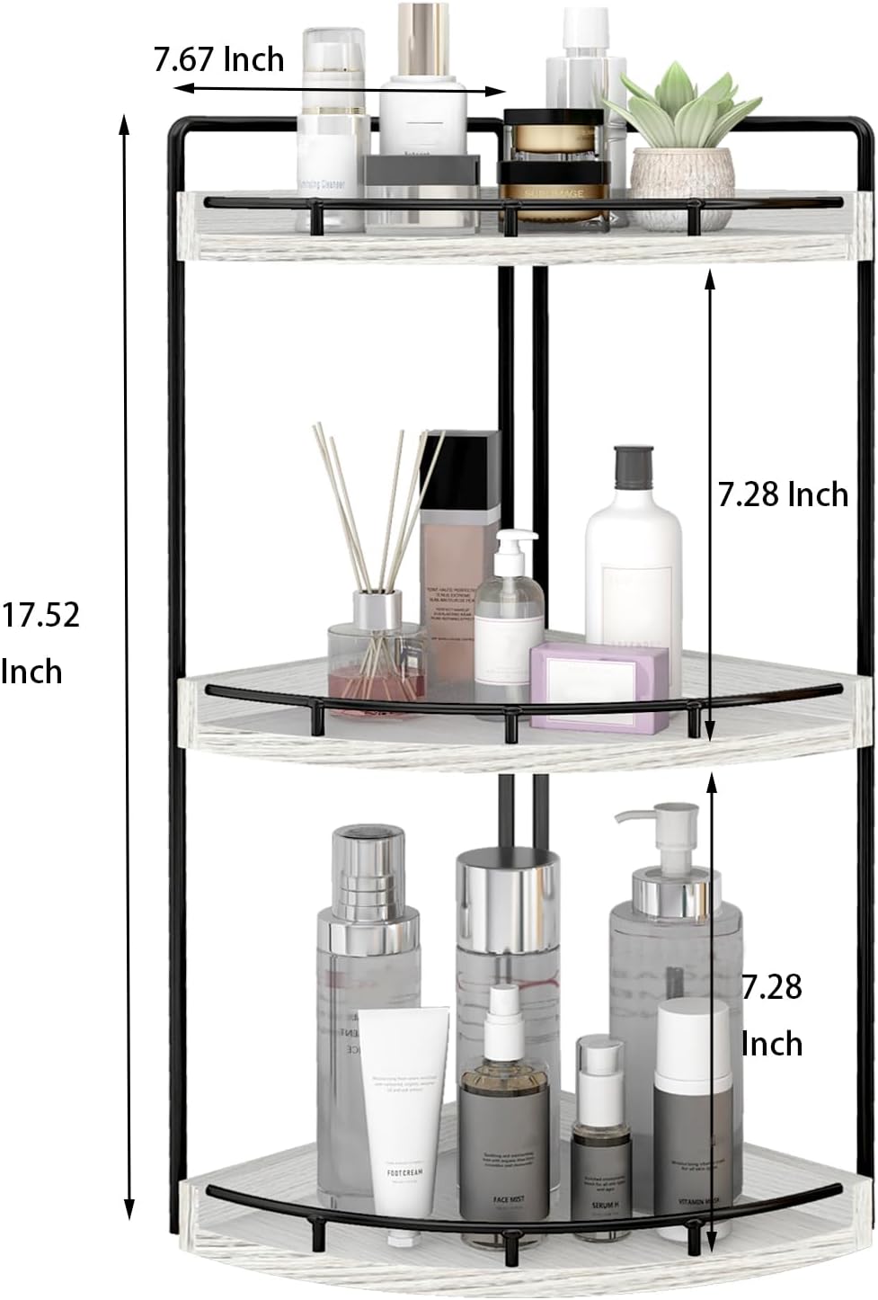Dorhors 3-Tier Corner Bathroom Organizer Versatile Storage Solution for Your Bathroom Kitchen or Dresser