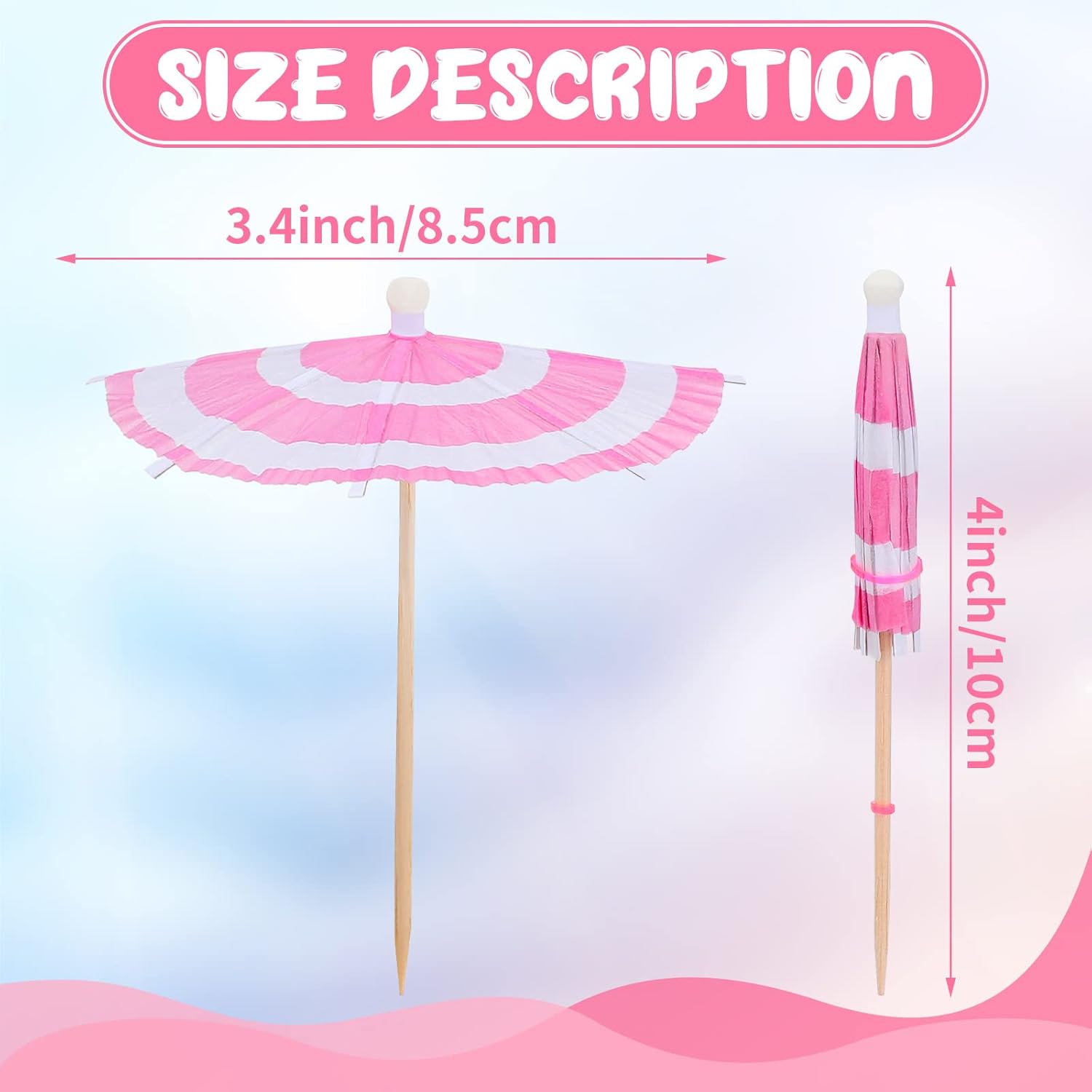 150-Count tropical umbrella picks for parties weddings and tropical drinks