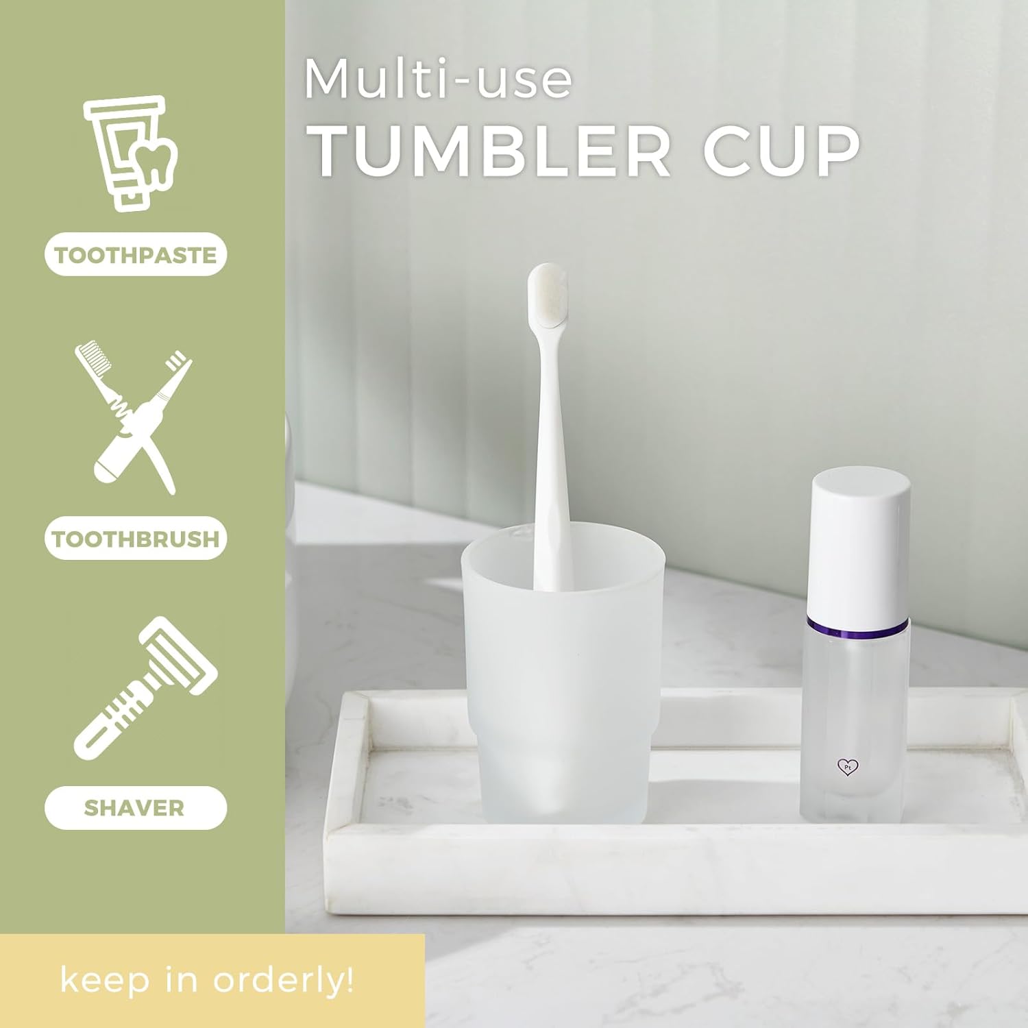 Aomasi Frosted Tumbler Glass for Toothbrush Holder