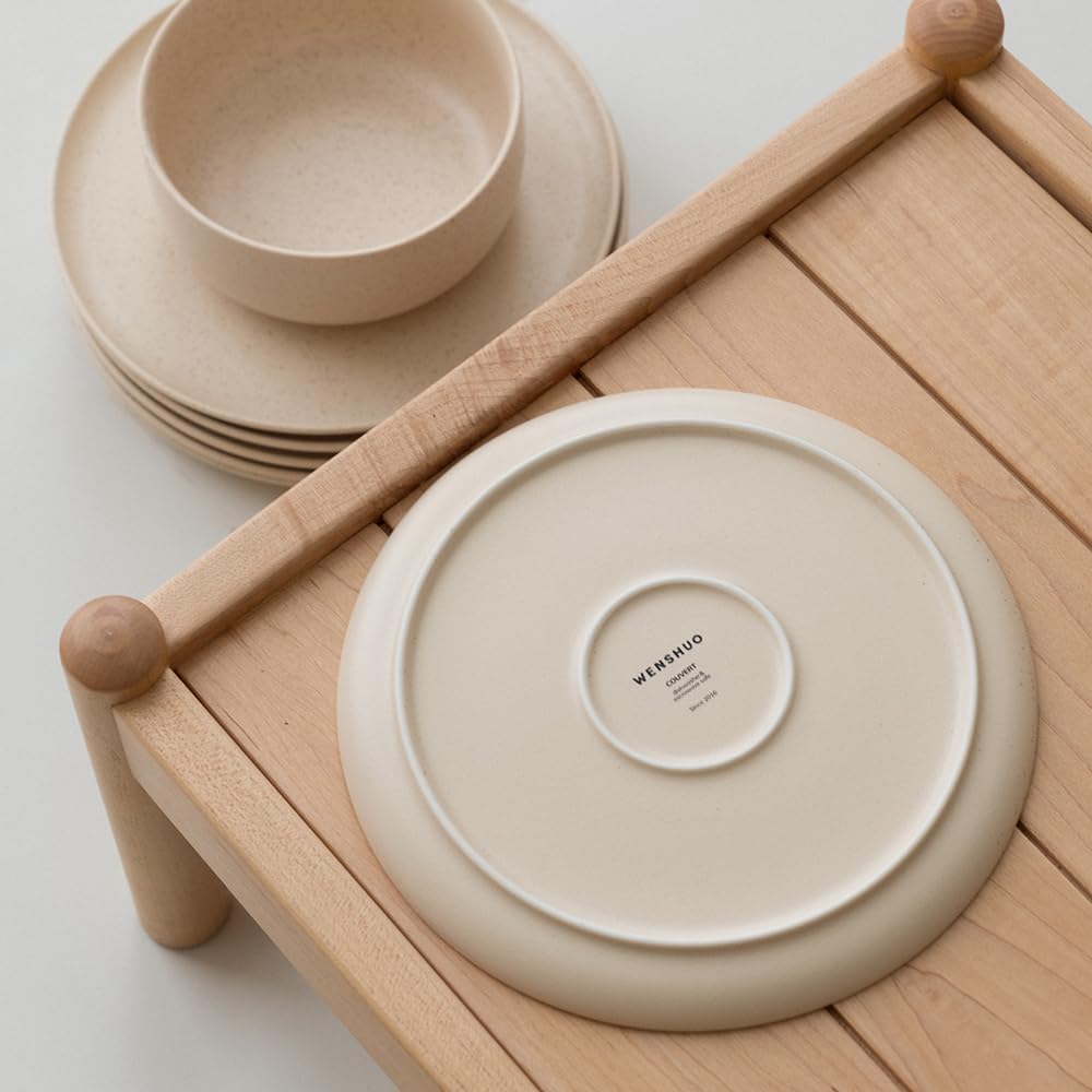 6-Piece Chip and Scratch-Resistant Dinner Plate Set in Oat Beige