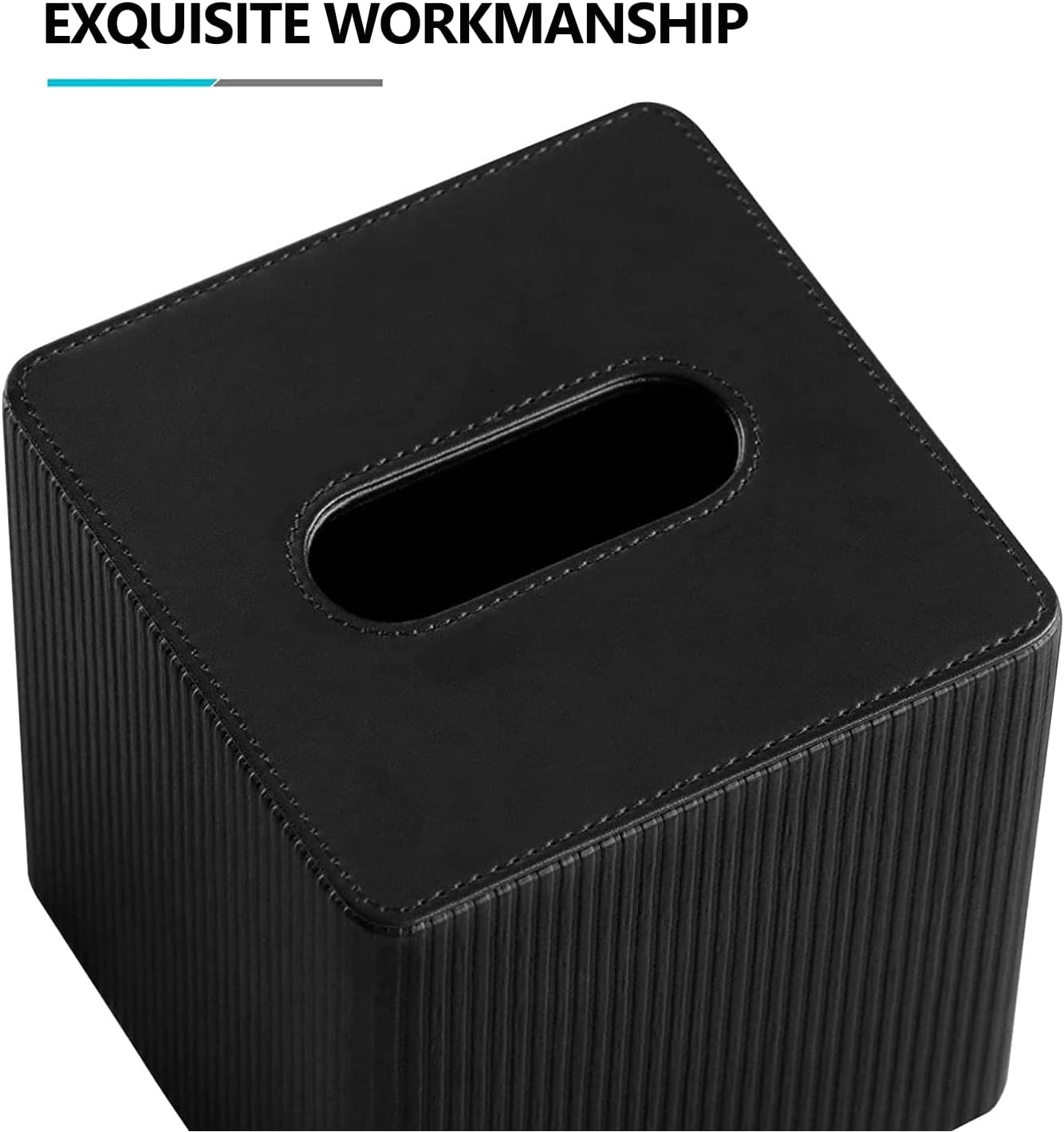 PU Leather Tissue Box Cover with Magnetic Closure