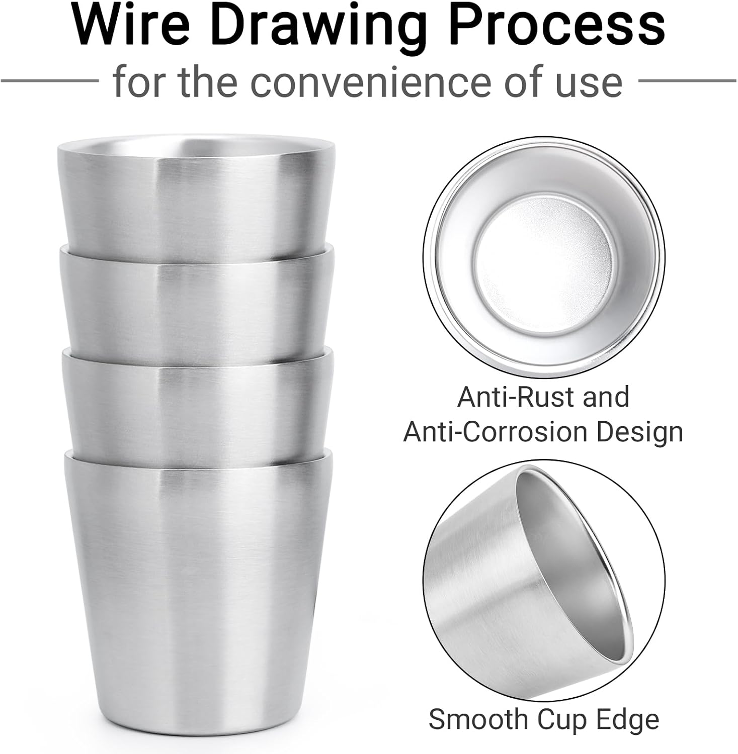 Beasea Stainless Steel Cups Double Insulated Tumblers for Reusable Drinking