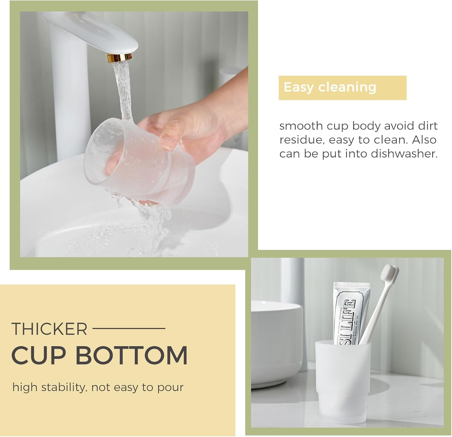 Aomasi Frosted Tumbler Glass for Toothbrush Holder