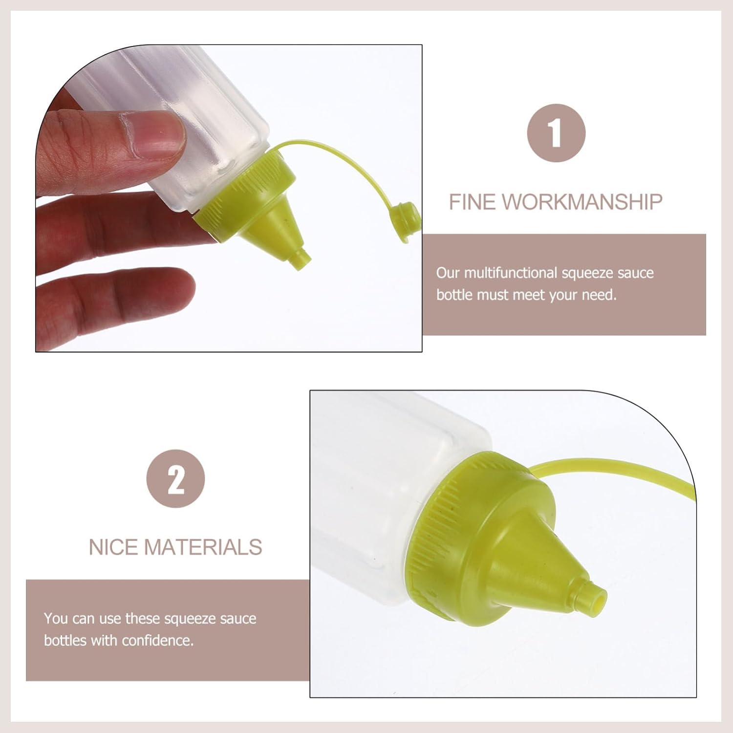 VOSAREA 4-Piece Squeeze Bottle Set for Ketchup Honey and More