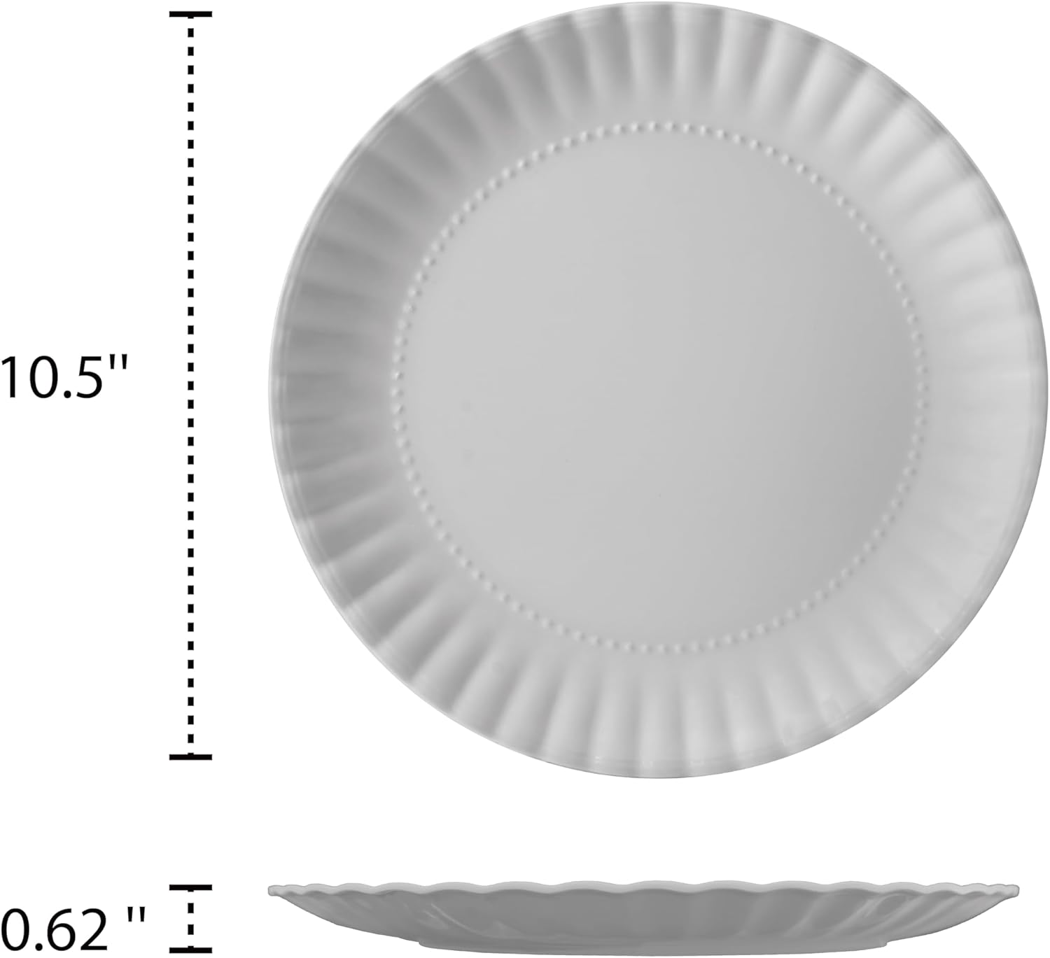 Melamine Dinner Plates Set of 6 105-inch Gray