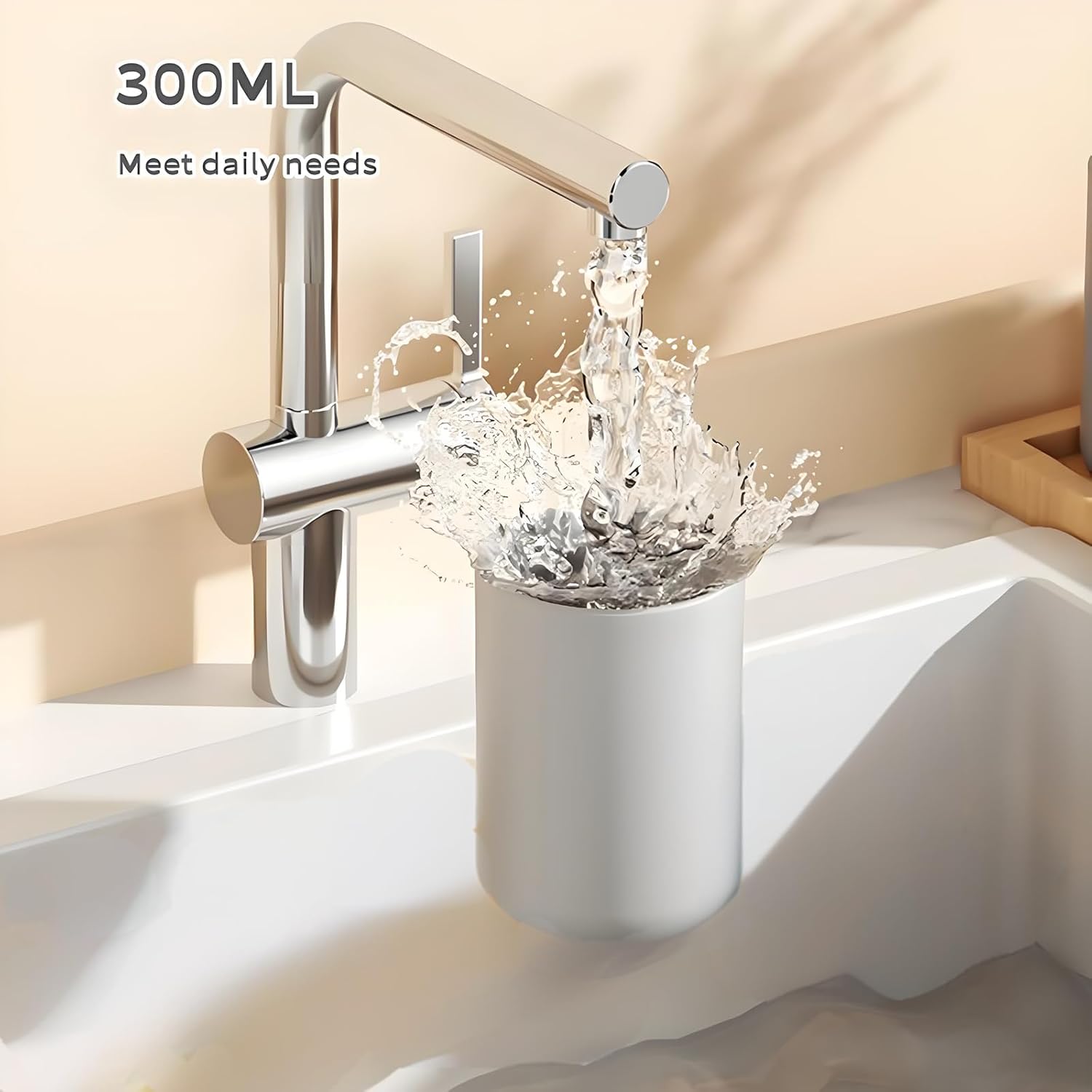 4 Piece Plastic Bathroom Tumbler Cup Organizer