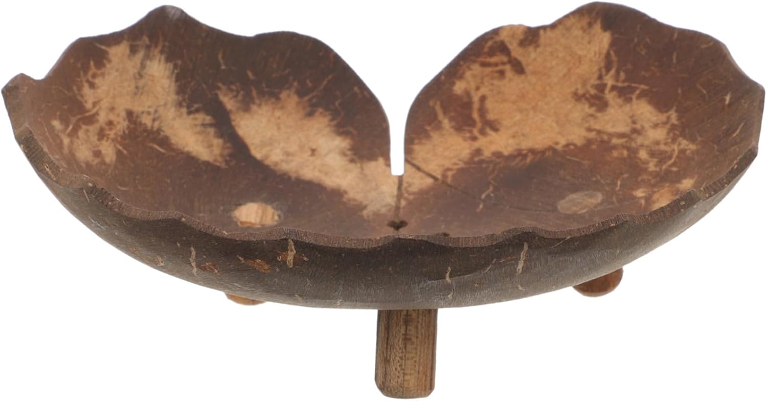 Healifty Coconut Shell Soap Dish Holder for Bathroom and Kitchen