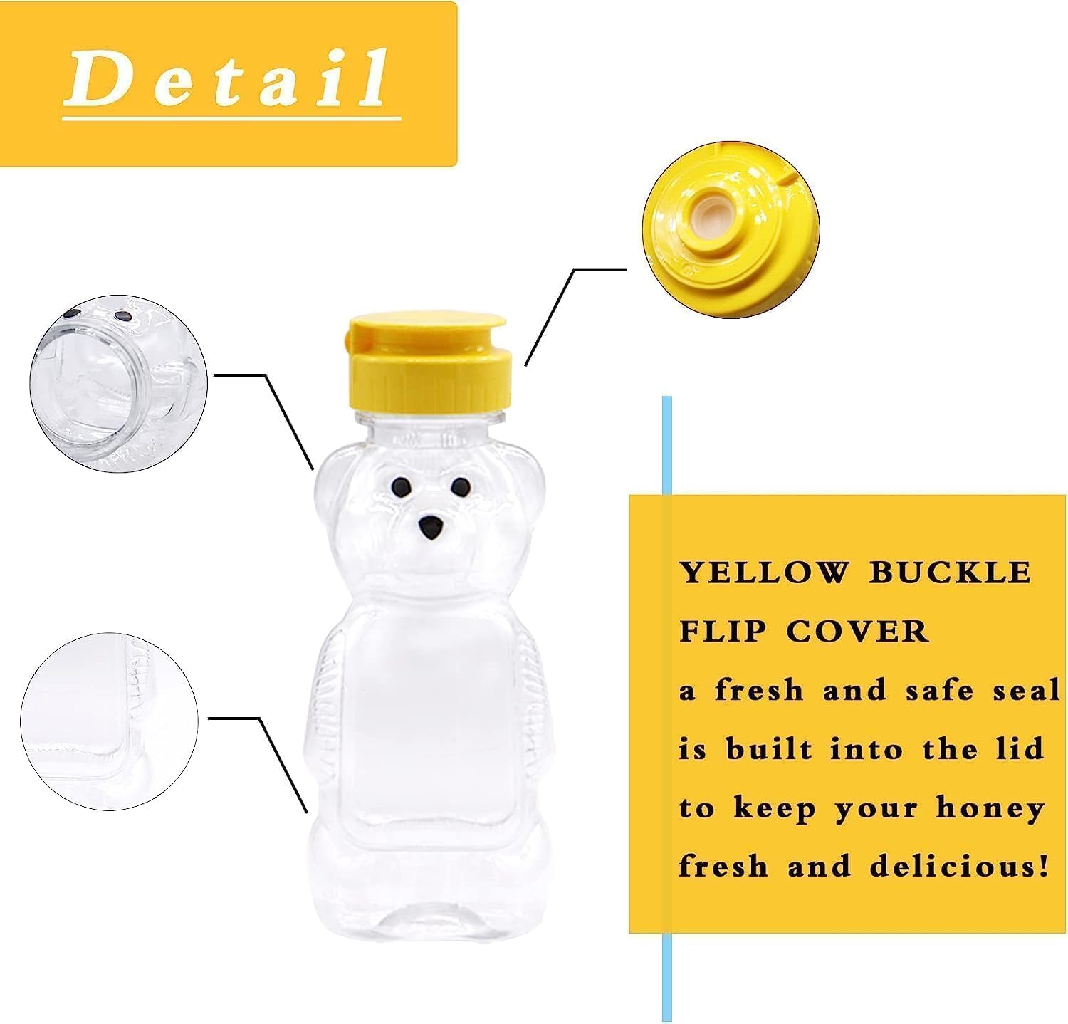Yellow Plastic Bear Honey Bottle Jar