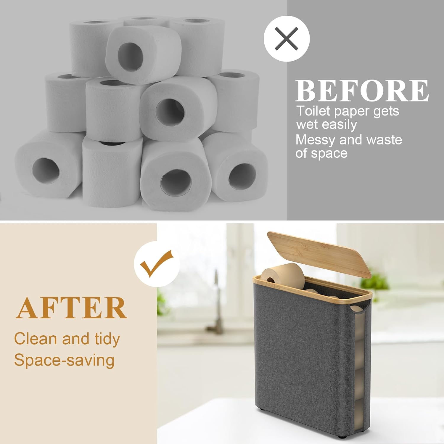 Easy Storage Eco-Friendly Toilet Paper Organizer