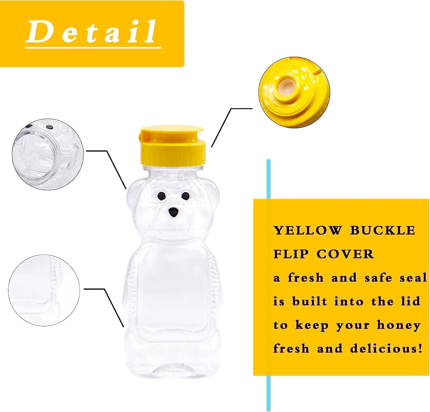 Honey Bottle Squeeze Jar Unique Design for Storage and Dispensing