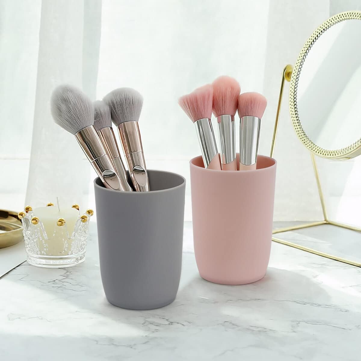Topsky 4-Pack Reusable Plastic Toothbrush Cups - Luxury Design
