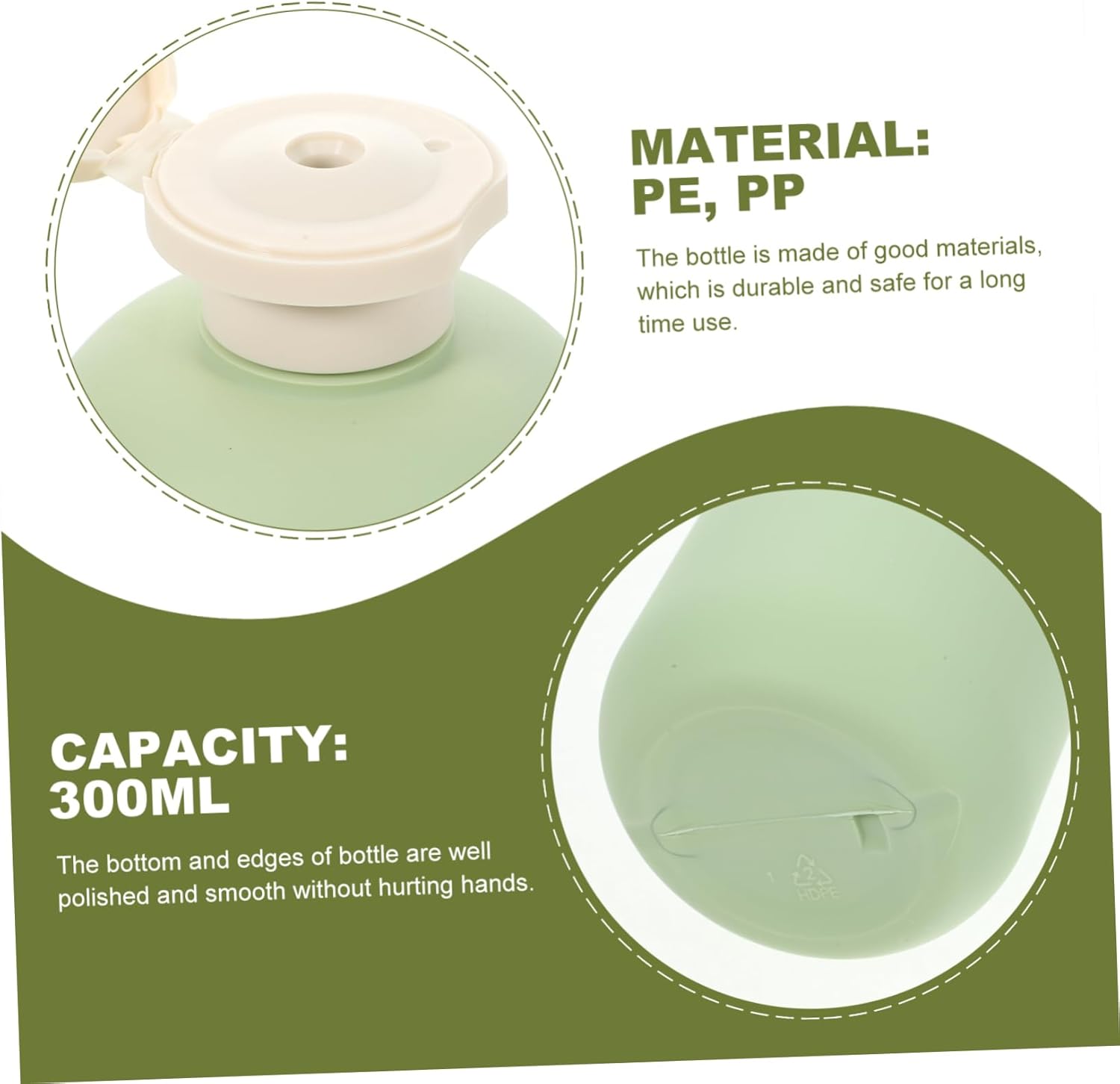 3 Pack Multipurpose Squeeze Bottles - Mini Green Eco-Friendly Travel Set for Handwashing Dining