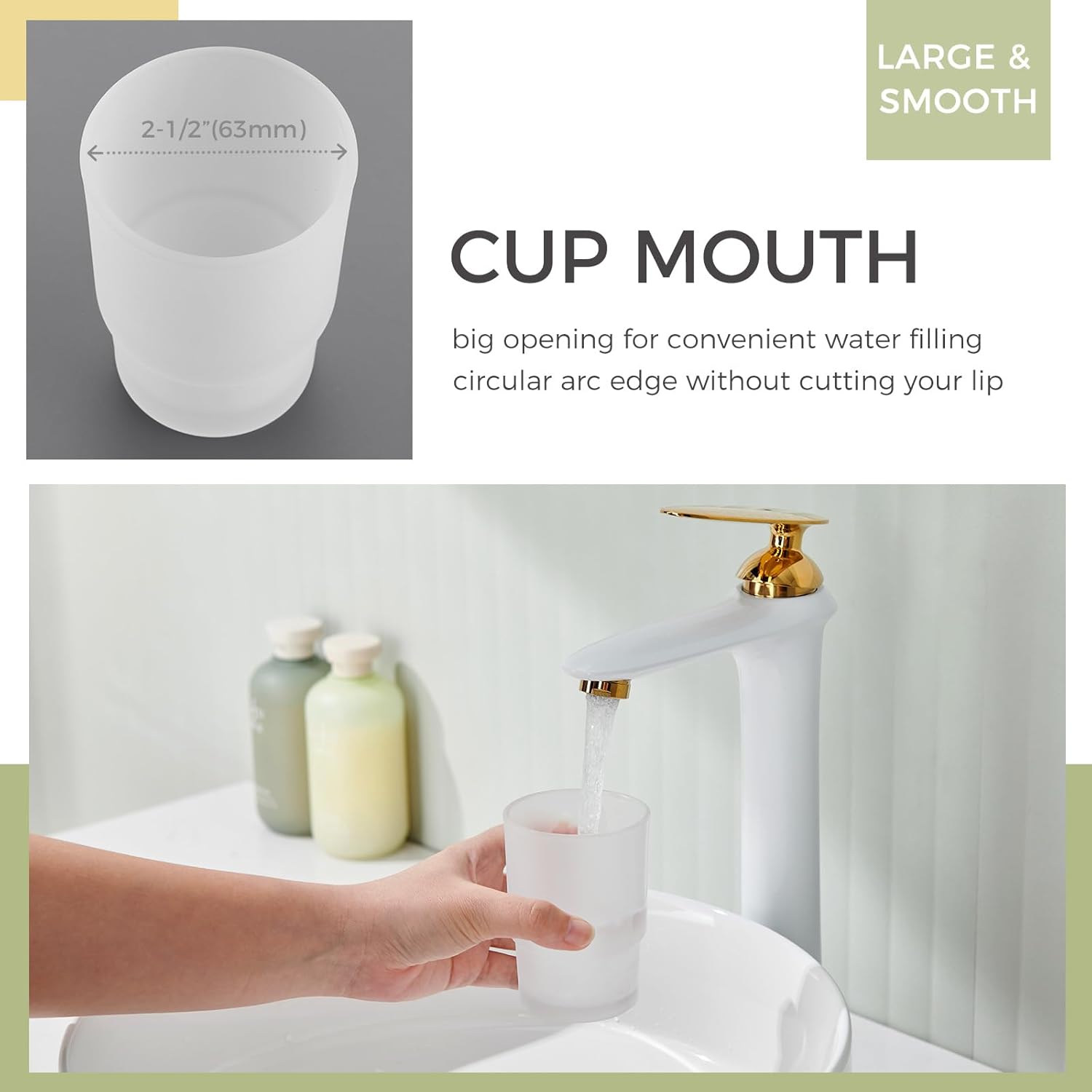 Aomasi Frosted Tumbler Glass for Toothbrush Holder