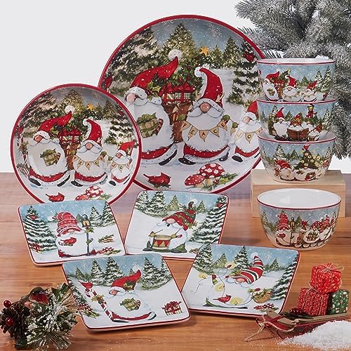 Certified Christmas Gnomes 11 Dinner Plates Set of 4