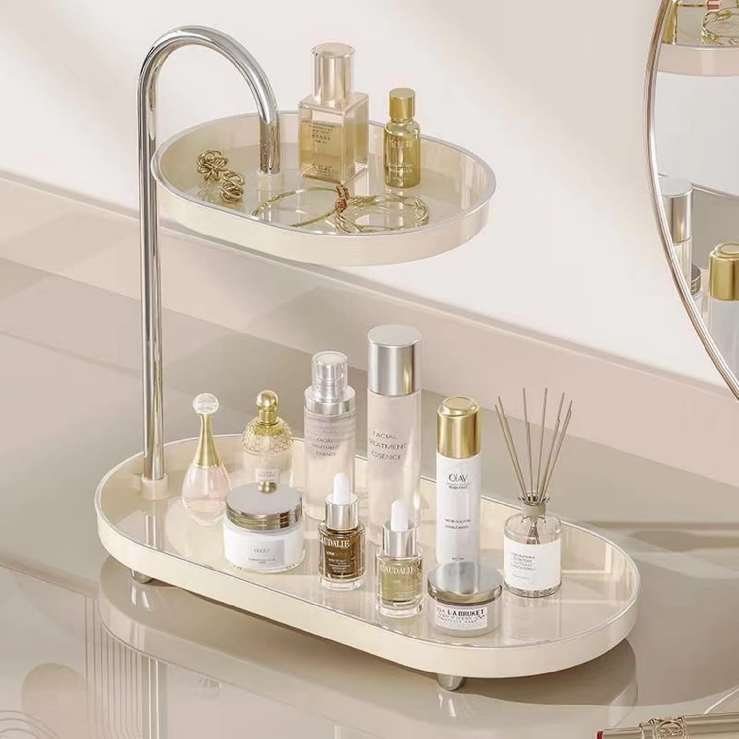 Small Bathroom Vanity Organizer Non-Slip Compact Design Stylish Functional Perfect For Gifting