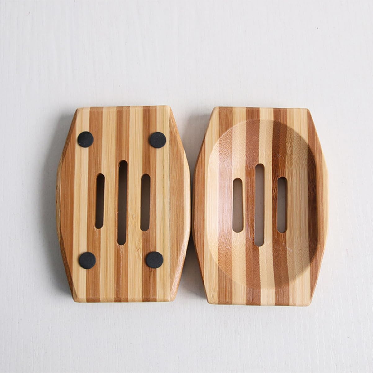 1pc Natural Bamboo Soap Holder Retro Design Compact Eco-Friendly for Bathroom Kitchen Use