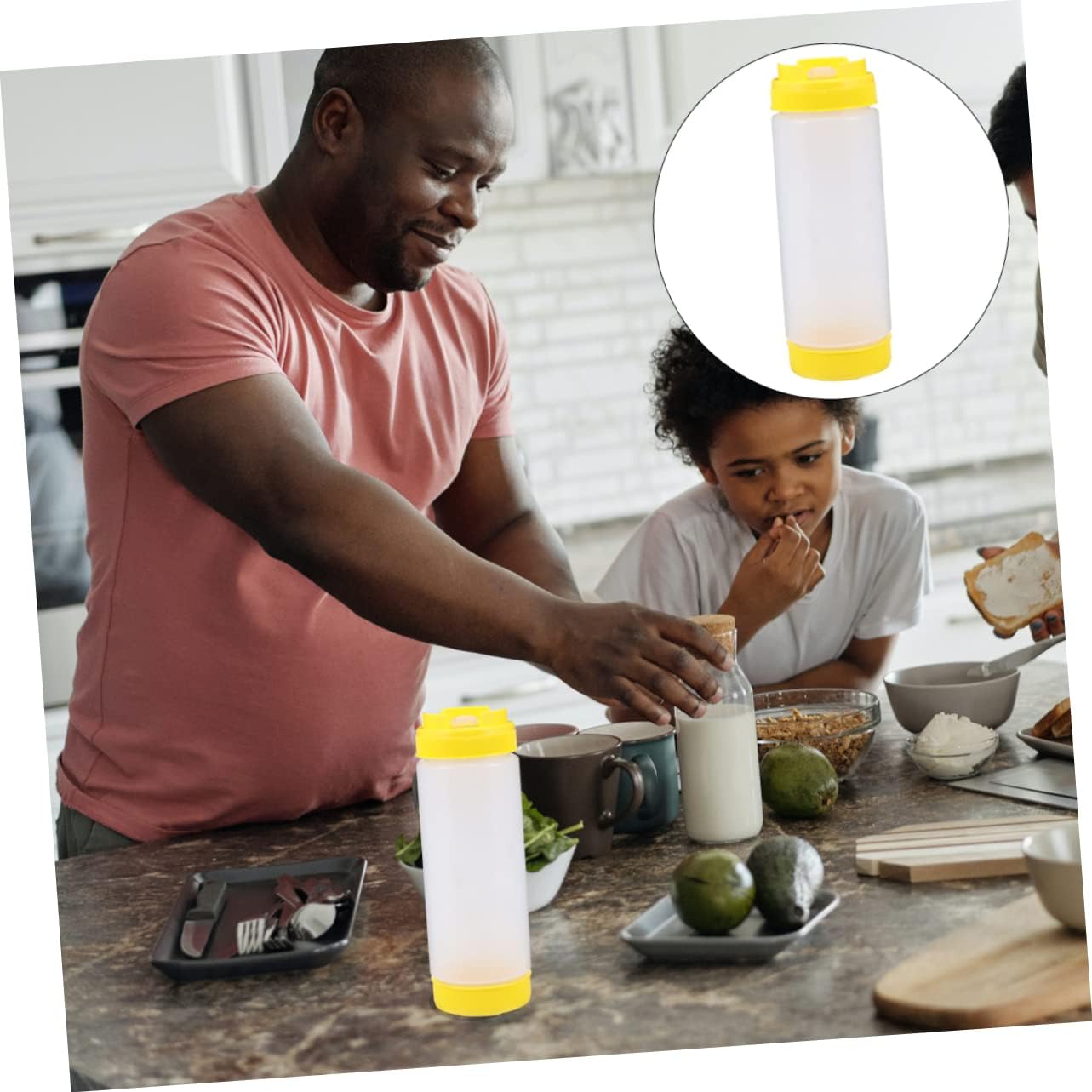 Double-Headed Squeeze Condiment Bottle for Easy Storage Use