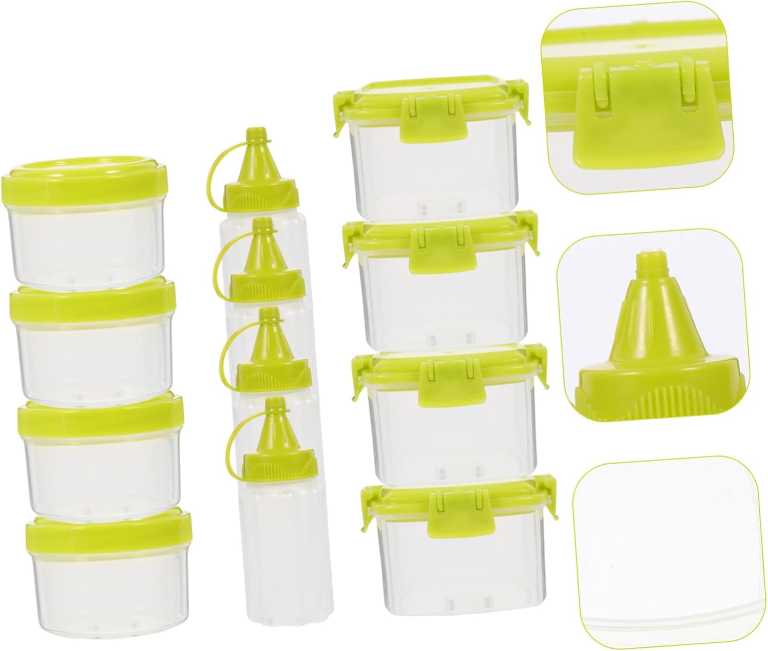 Square Storage Set for Condiment Squeeze Bottles
