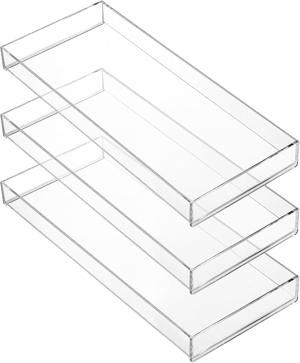 3-Piece Acrylic Bathroom Trays