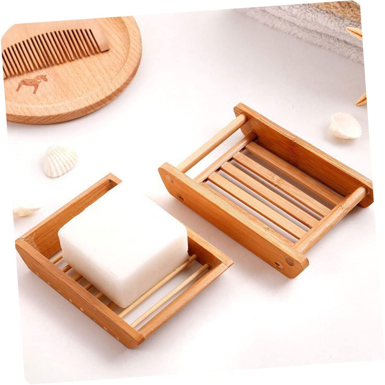 MAGICLULU 1Pc Creative Retro Wooden Soap Dish for Bath