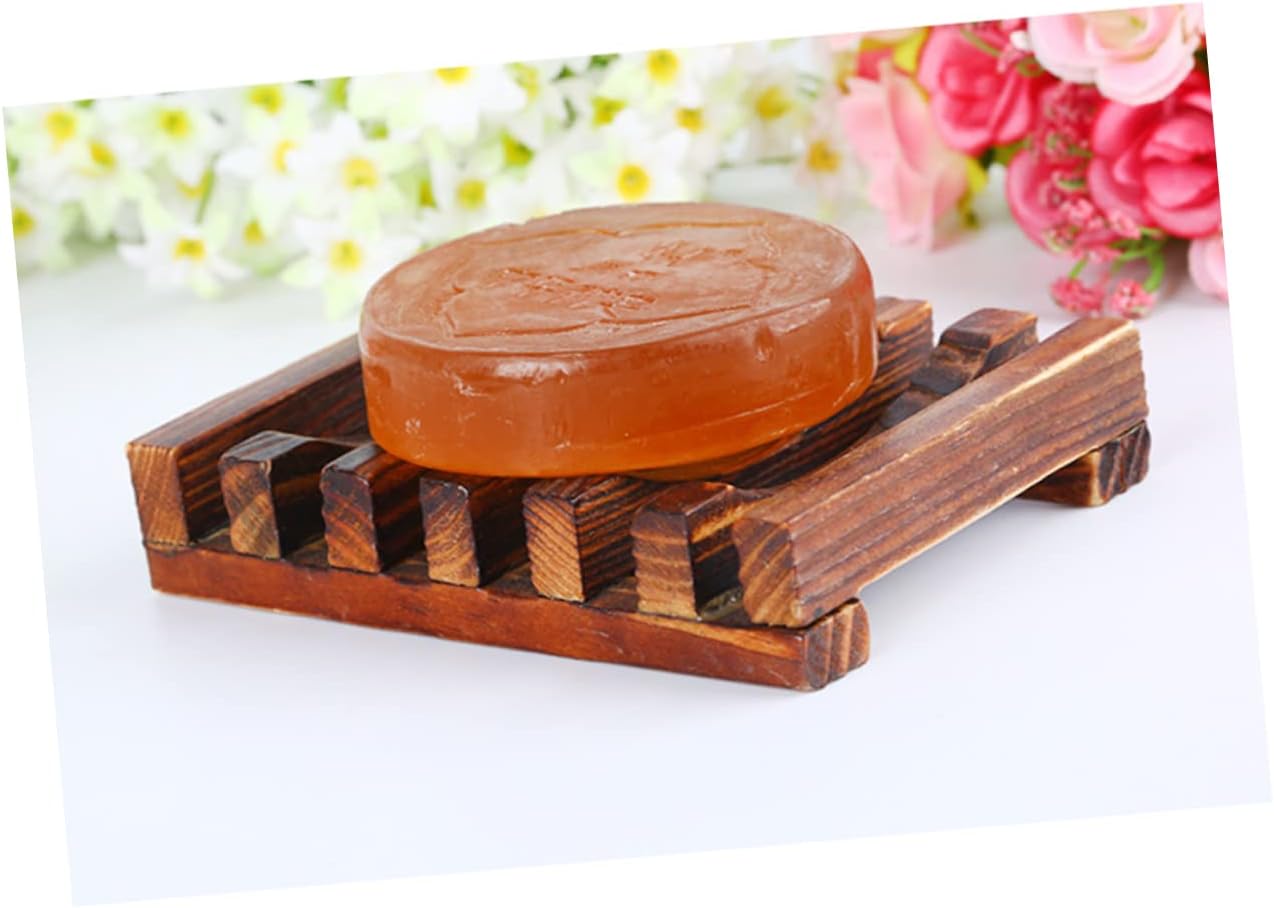 Sturdy Bamboo Soap Dish 4-Pack for Bathroom or Kitchen