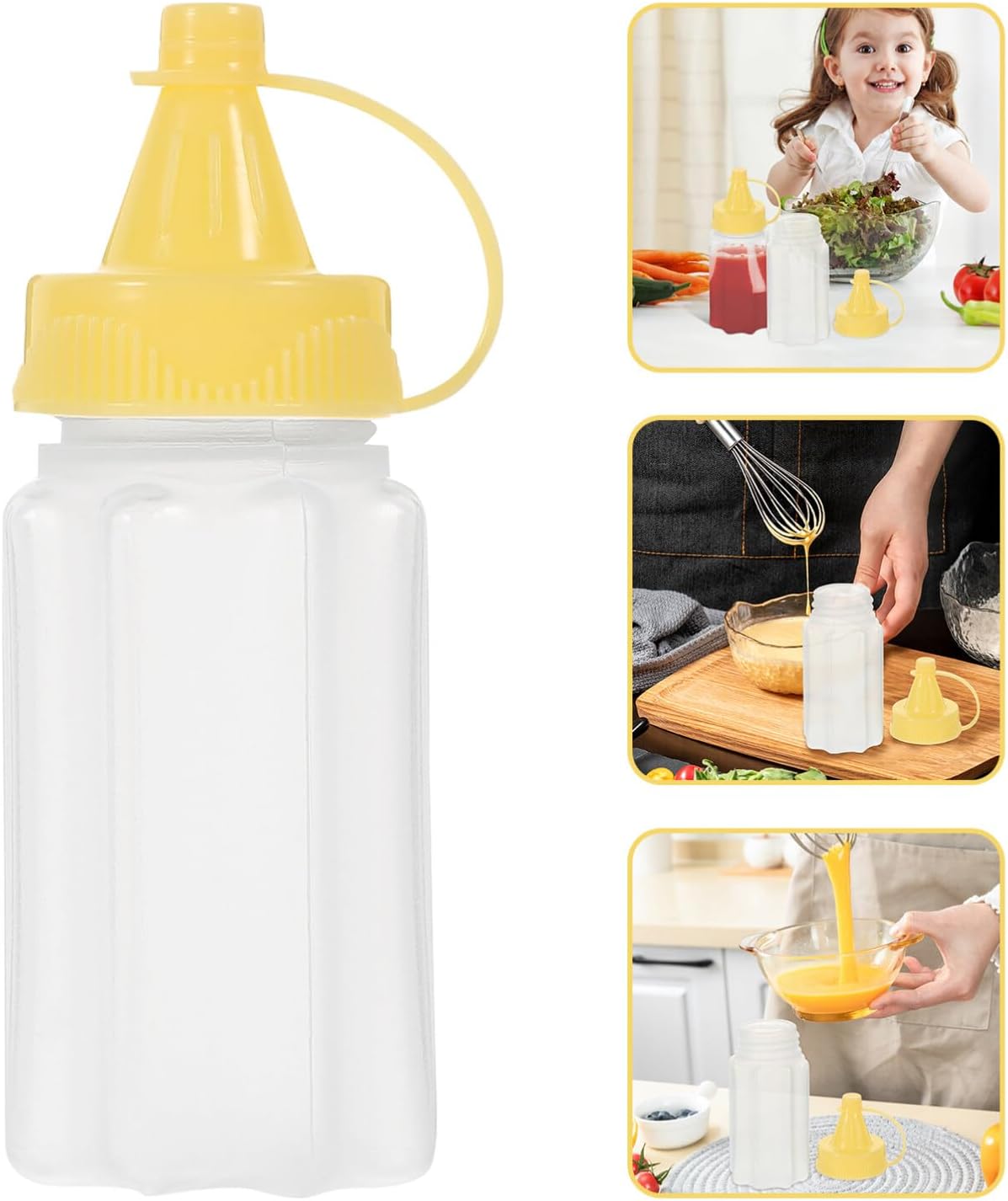 HEALLILY 4-Piece Condiment Squeeze Bottles Set 30ml Durable Leak-Proof