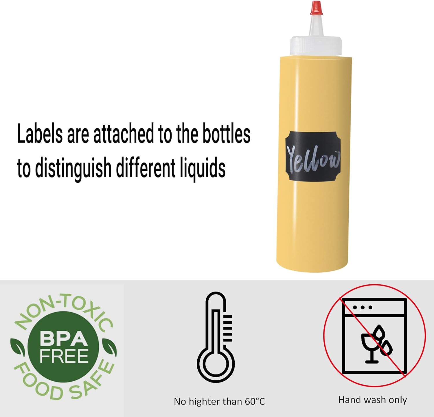 12-Pack Squeeze Condiment Bottles