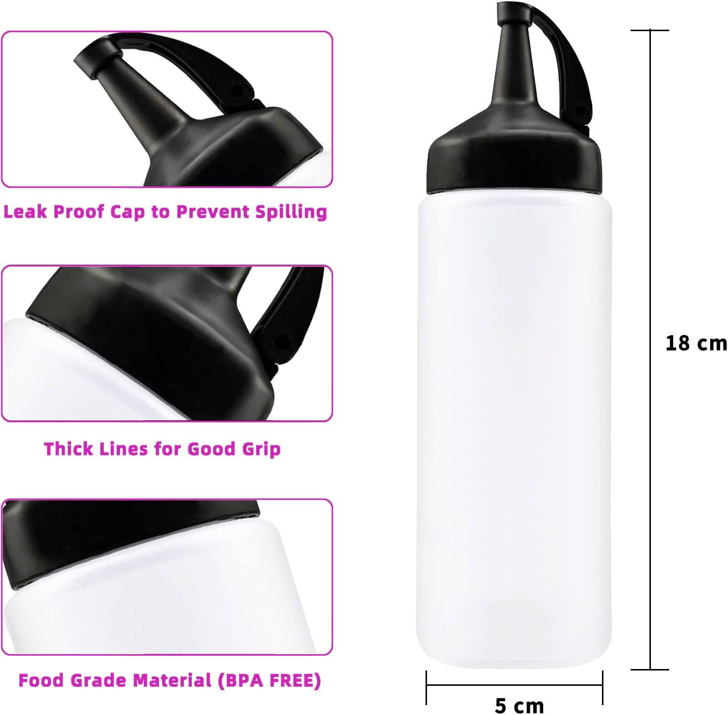 Jeffbaubl 8-Piece Squeeze Bottle Set for Kitchen Detectives Clear Small