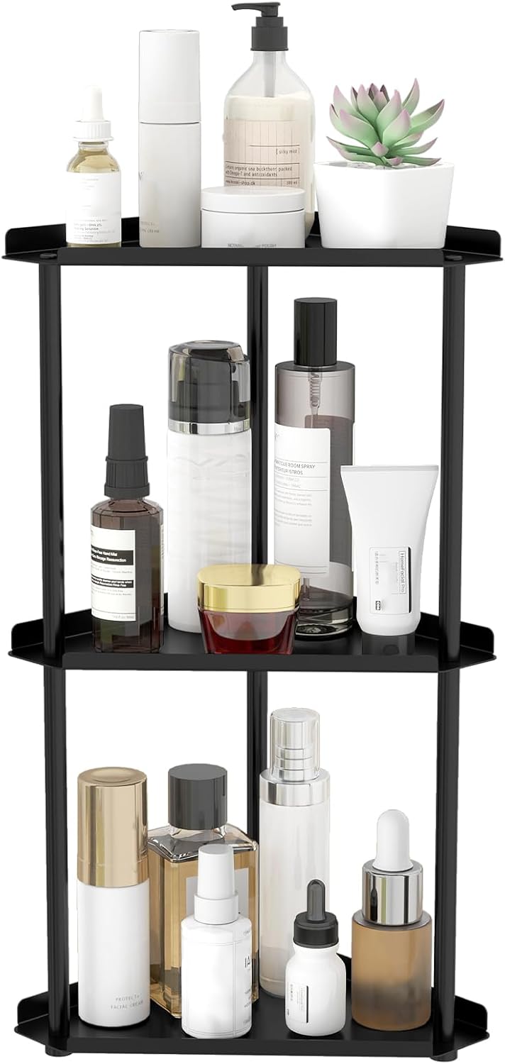 Sturdy 3-Tier bathroom counter organizer perfect for organizing skincare products in the bathroom or anywhere else